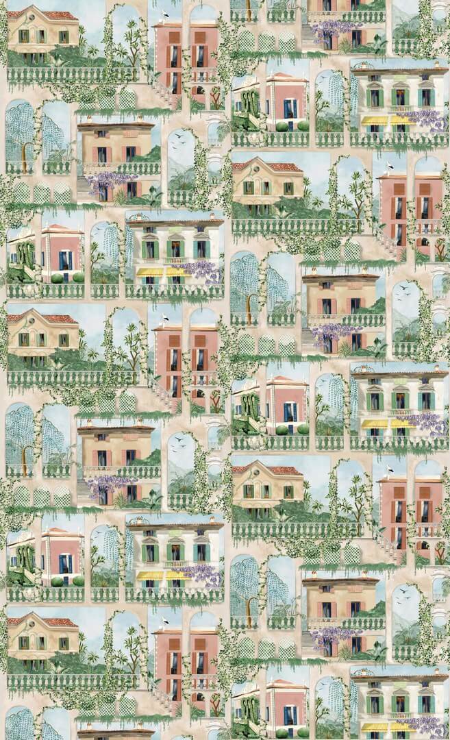 Tapeta wille i roślinność Osborne & Little W7813-01 Villa Como Rhapsody