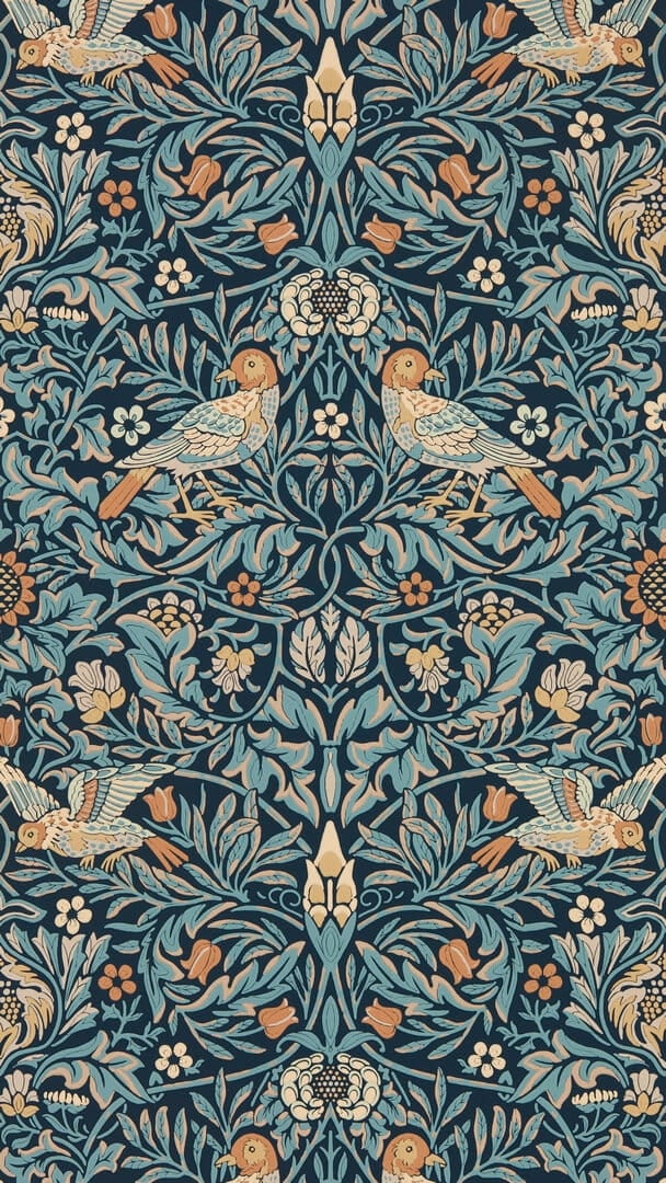 Tapeta roślinna z ptakami Morris & Co. 217193 Bird Emery Walker's House