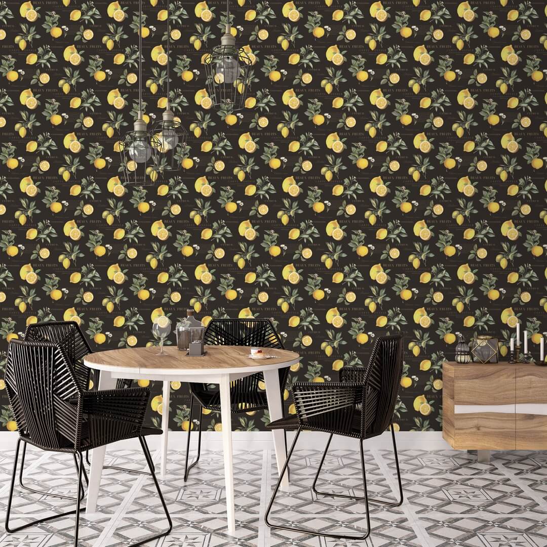 Tapeta kuchenna z cytrynami i napisami Galerie G45411 Just Kitchens