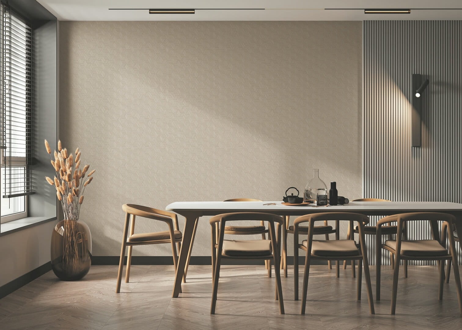Tapeta kubiki Jwall 50510 Esagono New Jersey Straw - szer. 100 cm
