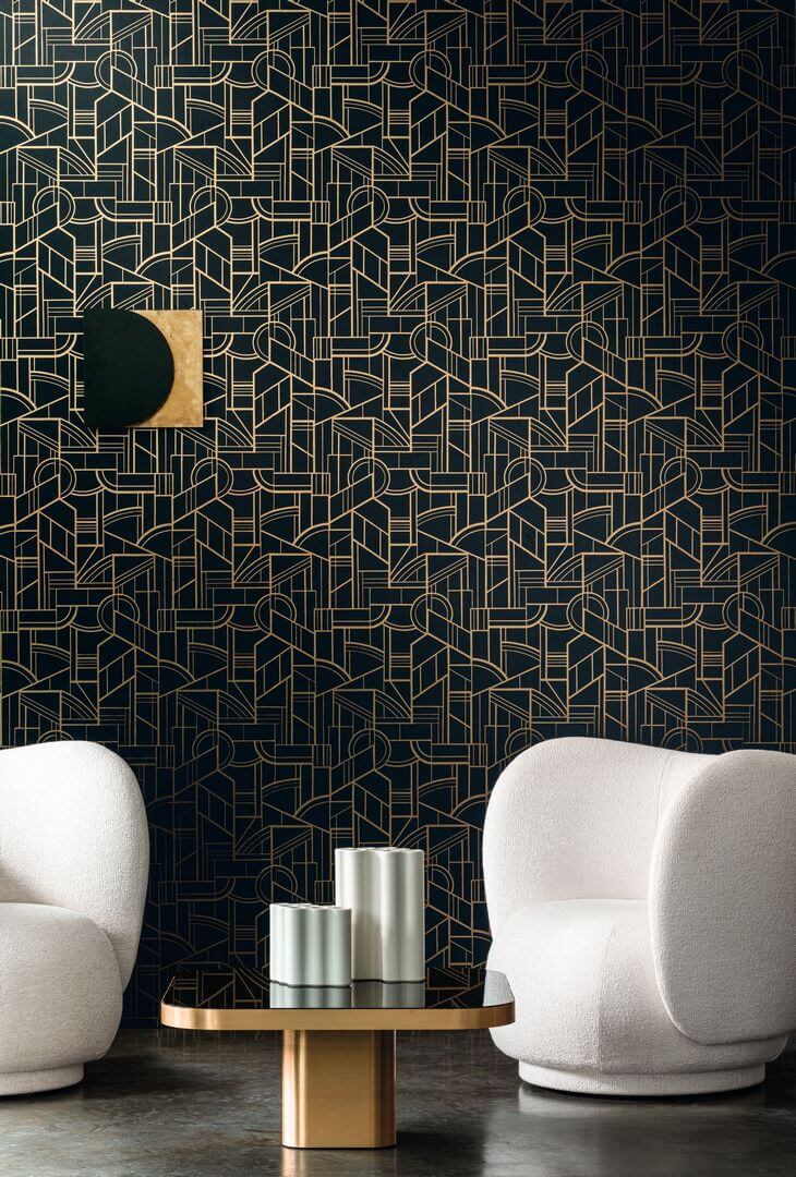 Tapeta tekstylna Art Deco Casamance 71020333 Reims Mellow
