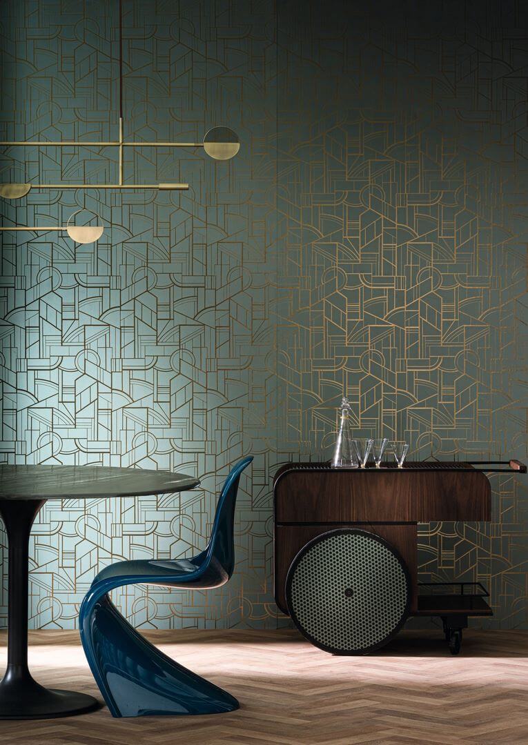 Tapeta tekstylna Art Deco Casamance 71020666 Reims Mellow
