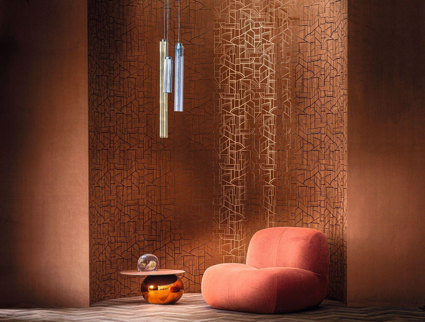 Tapeta tekstylna Art Deco Casamance 71020666 Reims Mellow