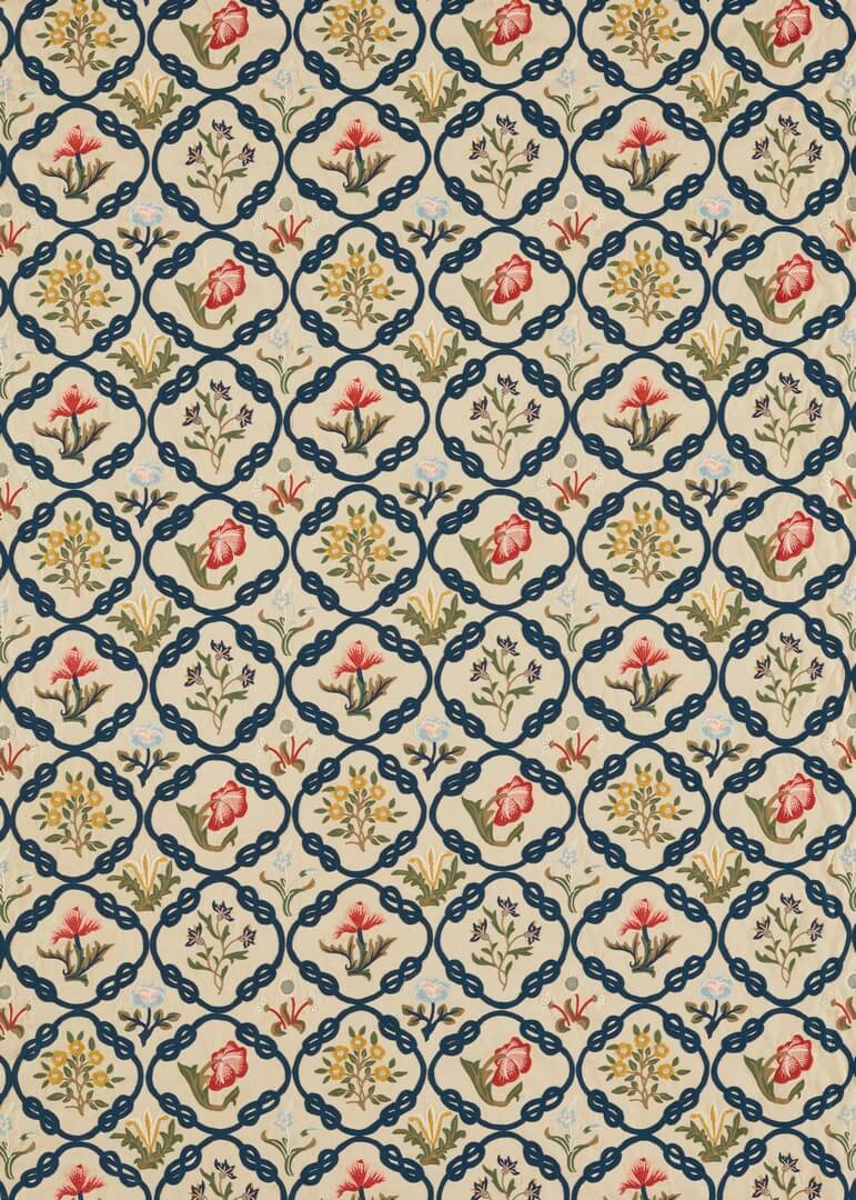Tkanina haftowana florystyczna Morris & Co. 237308 May's Coverlet Emery Walker's England