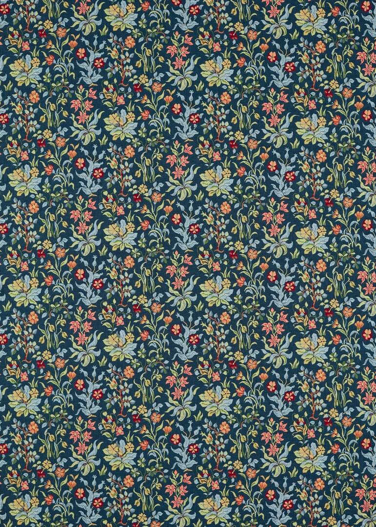 Tkanina ze wzorem kwiatów polnych Morris & Co. 237313 Flowers By May Emery Walker's England