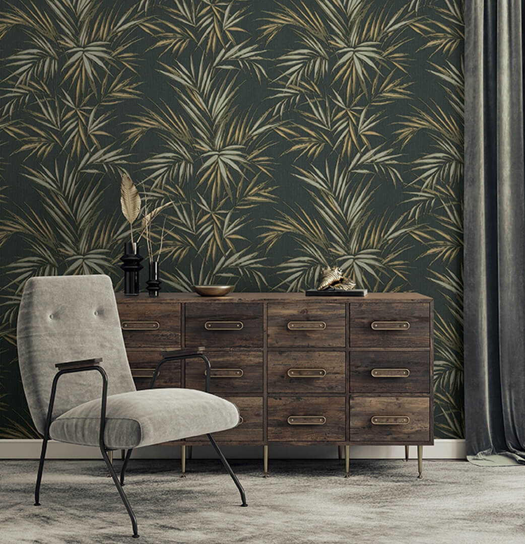 Tapeta liście palmy Sirpi 24605 Disegno Kenzia Alta Gamma Evolution Best Of