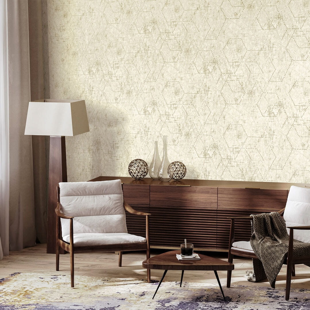 Tapeta imitująca tynk geometryczna kwarc Hohenberger 81314 Luna Divino