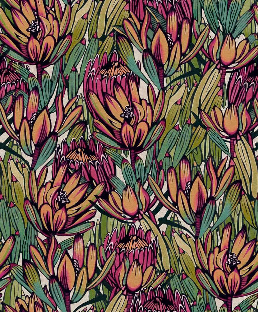 Tapeta kwiaty i liście Decoprint BA26033 Copa Cabana Brazil