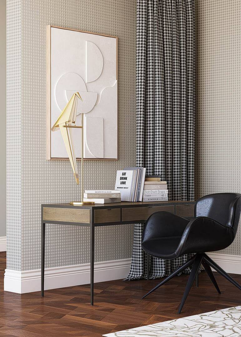 Tapeta tekstylna pepitka Tiffany KT9779-7607 Houdstooth Chance