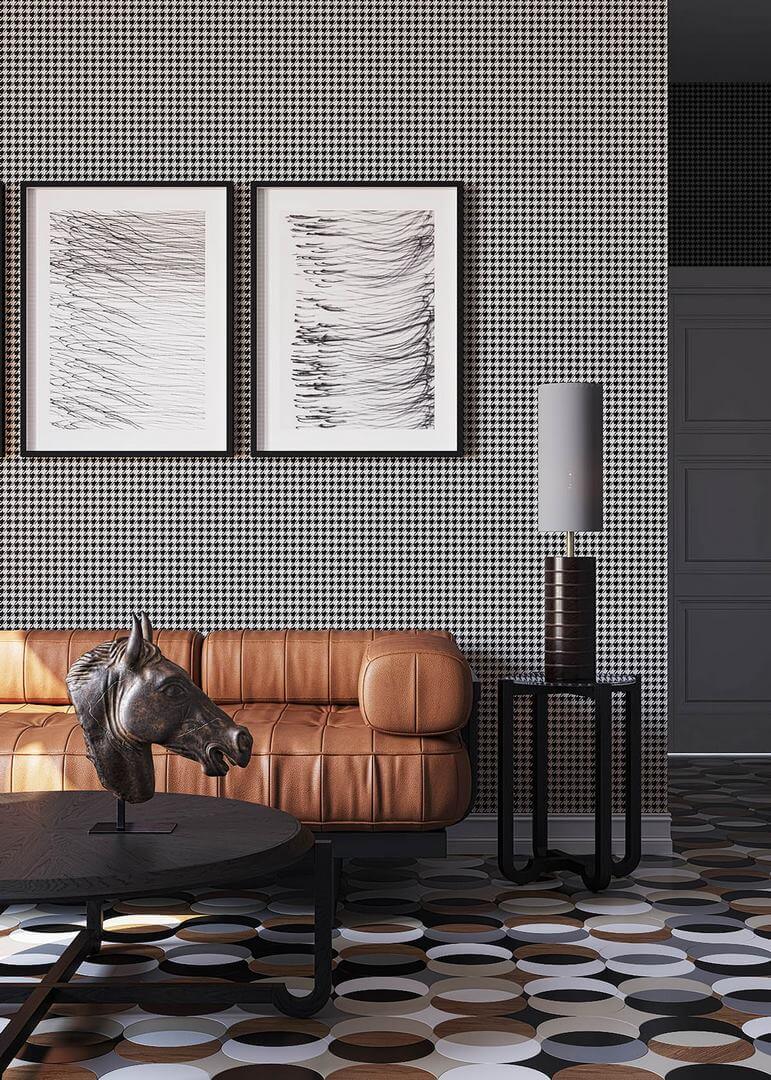 Tapeta tekstylna pepitka Tiffany KT9779-7611 Houdstooth Chance
