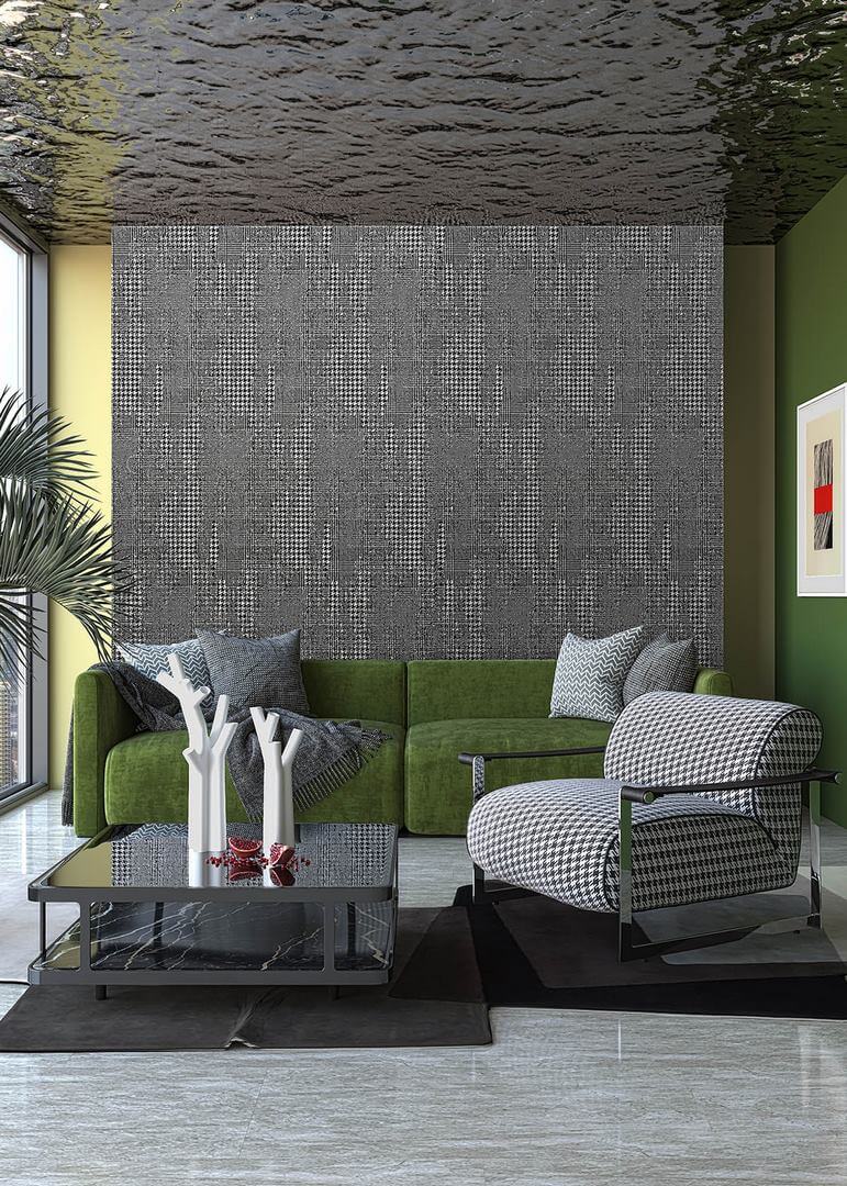 Tapeta tekstylna krata, pepitka i jodełka Tiffany KT9828-7506 Vogue Chance