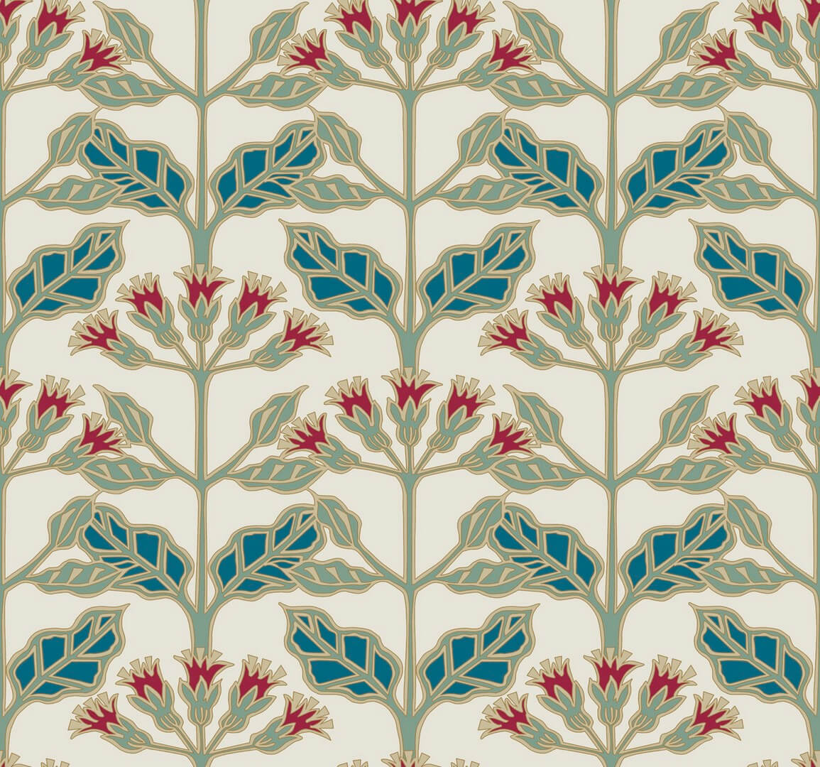 Tapeta kwiaty York Wallcoverings AC9111 Tracery Blooms Art & Crafts
