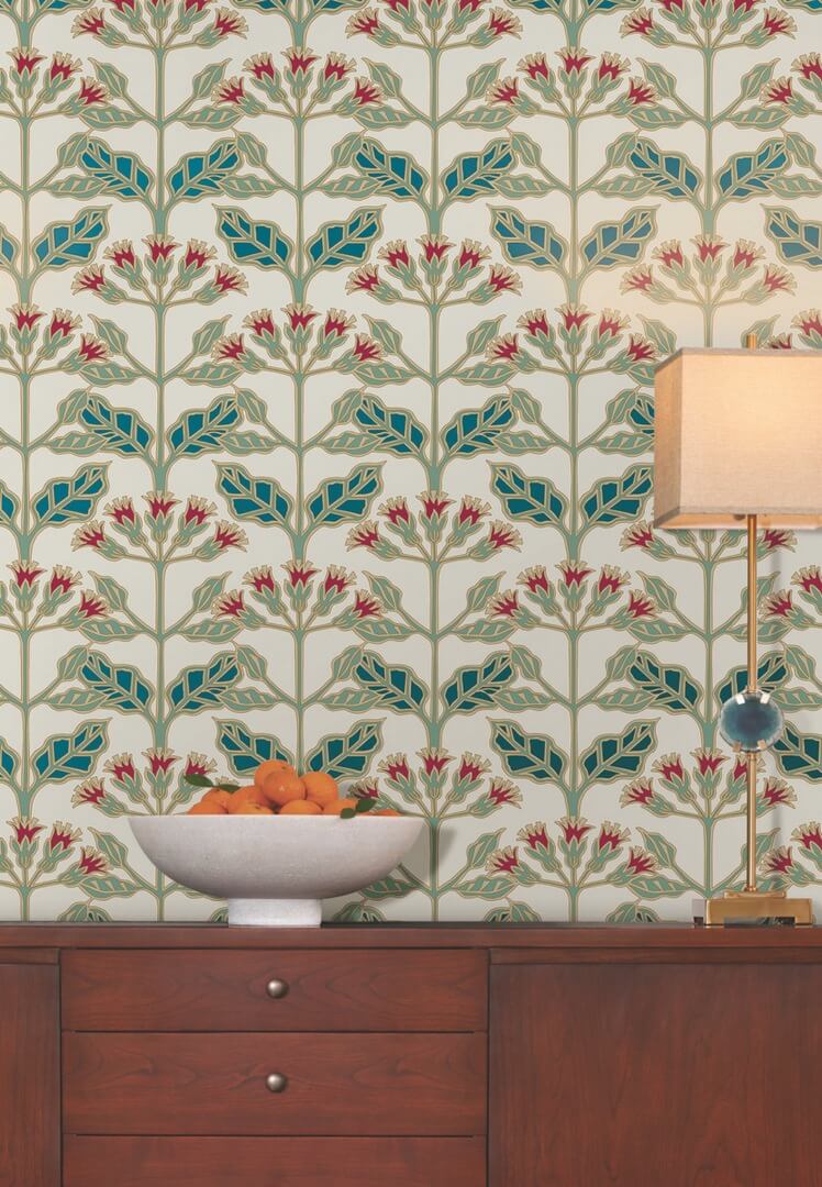 Tapeta kwiaty York Wallcoverings AC9111 Tracery Blooms Art & Crafts