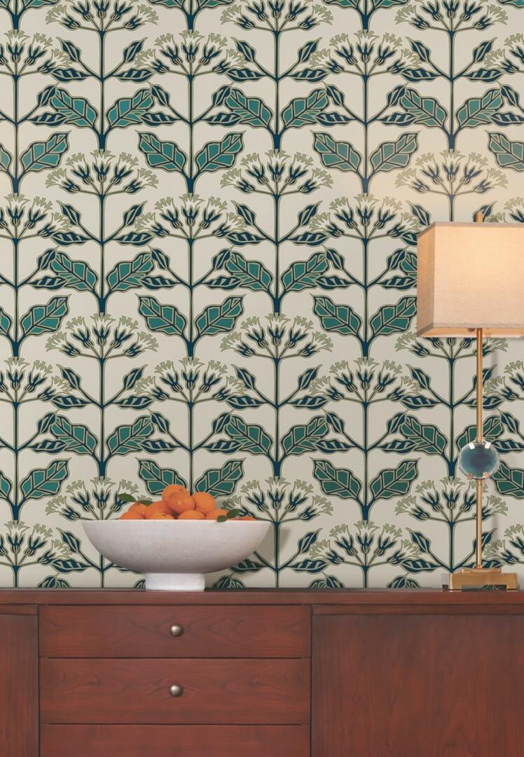 Tapeta kwiaty York Wallcoverings AC9112 Tracery Blooms Art & Crafts