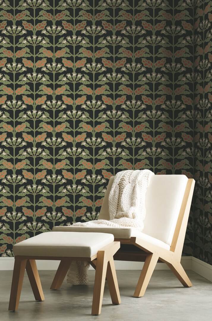 Tapeta kwiaty York Wallcoverings AC9113 Tracery Blooms Art & Crafts