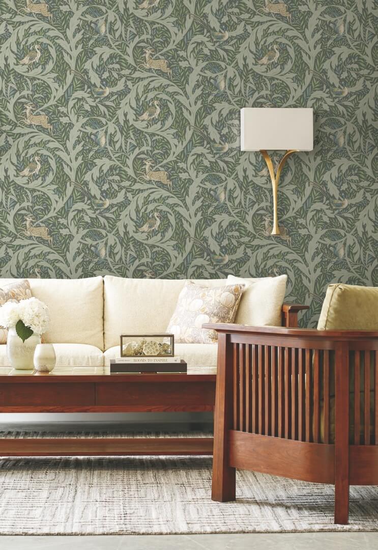 Tapeta leśne zwierzęta i roślinność York Wallcoverings AC9124 Woodland Trapestry Art & Crafts