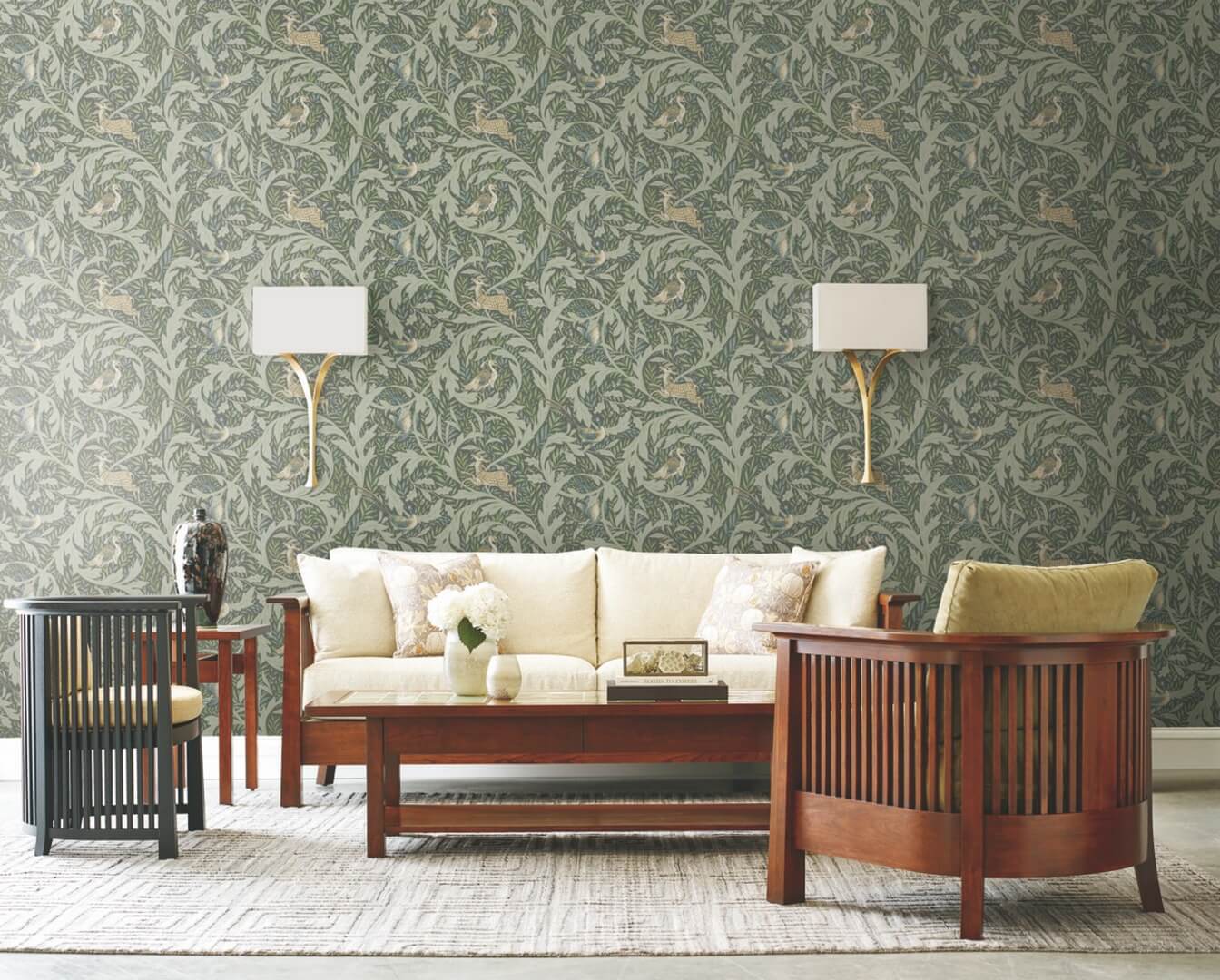 Tapeta leśne zwierzęta i roślinność York Wallcoverings AC9124 Woodland Trapestry Art & Crafts