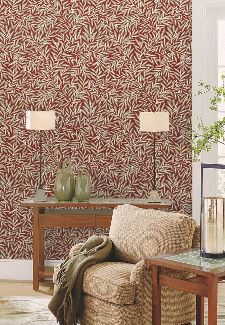 Tapeta liście York Wallcoverings AC9134 Rowan Art & Crafts