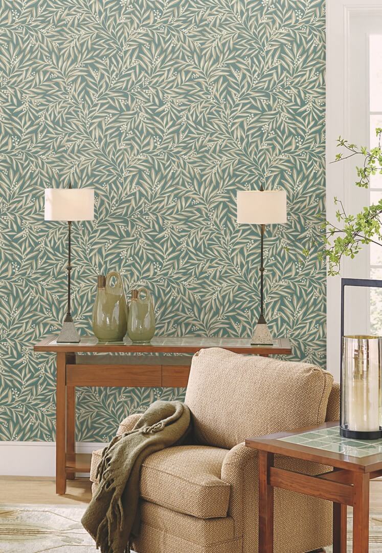 Tapeta liście York Wallcoverings AC9137 Rowan Art & Crafts