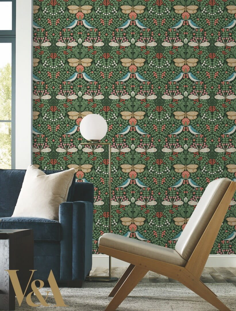 Tapeta botaniczny ogród York Wallcoverings AC9161 Butterfly Garden Art & Crafts