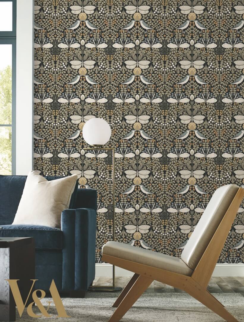 Tapeta botaniczny ogród York Wallcoverings AC9162 Butterfly Garden Art & Crafts