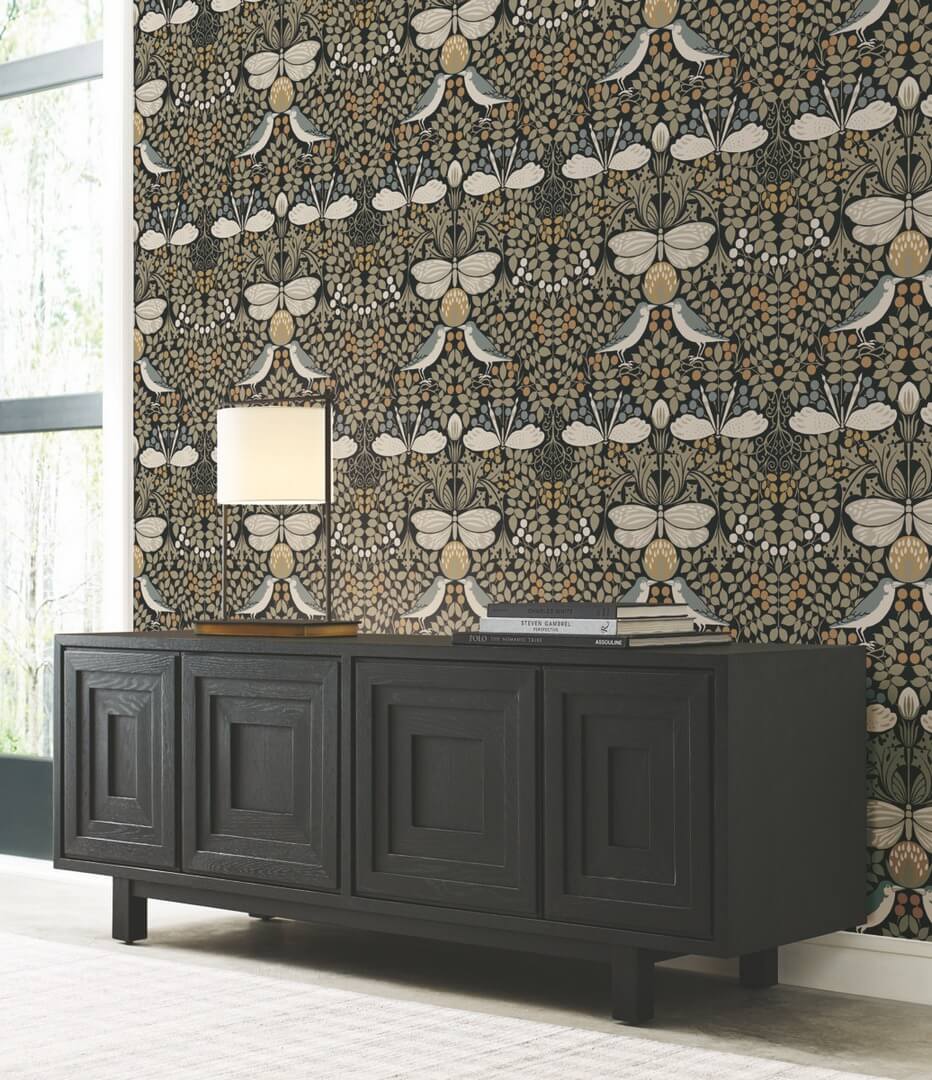 Tapeta botaniczny ogród York Wallcoverings AC9162 Butterfly Garden Art & Crafts