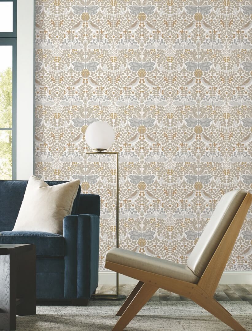 Tapeta botaniczny ogród York Wallcoverings AC9163 Butterfly Garden Art & Crafts
