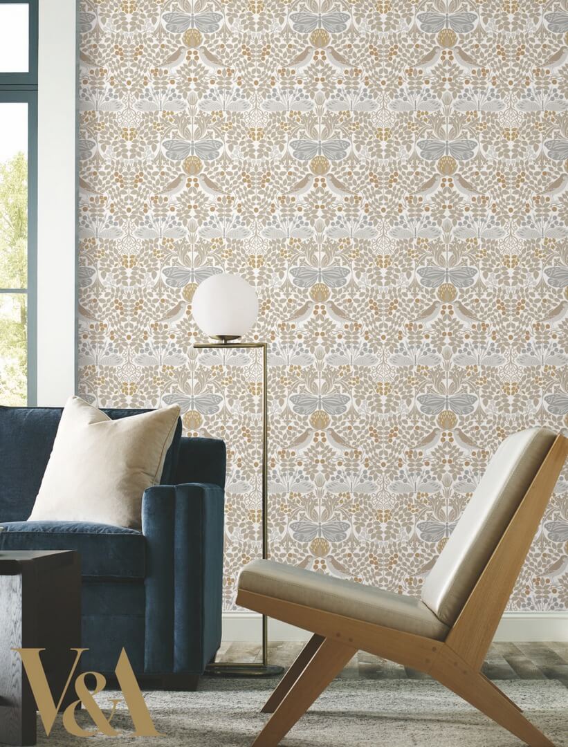 Tapeta botaniczny ogród York Wallcoverings AC9163 Butterfly Garden Art & Crafts