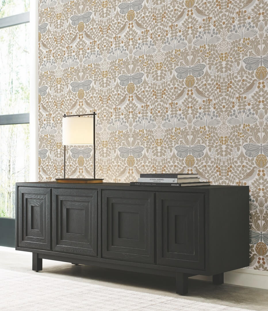 Tapeta botaniczny ogród York Wallcoverings AC9163 Butterfly Garden Art & Crafts