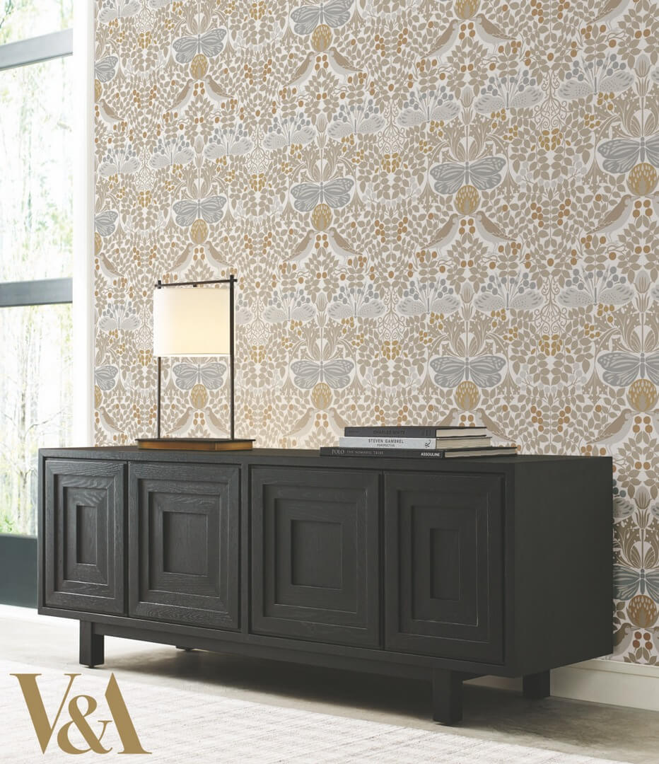 Tapeta botaniczny ogród York Wallcoverings AC9163 Butterfly Garden Art & Crafts