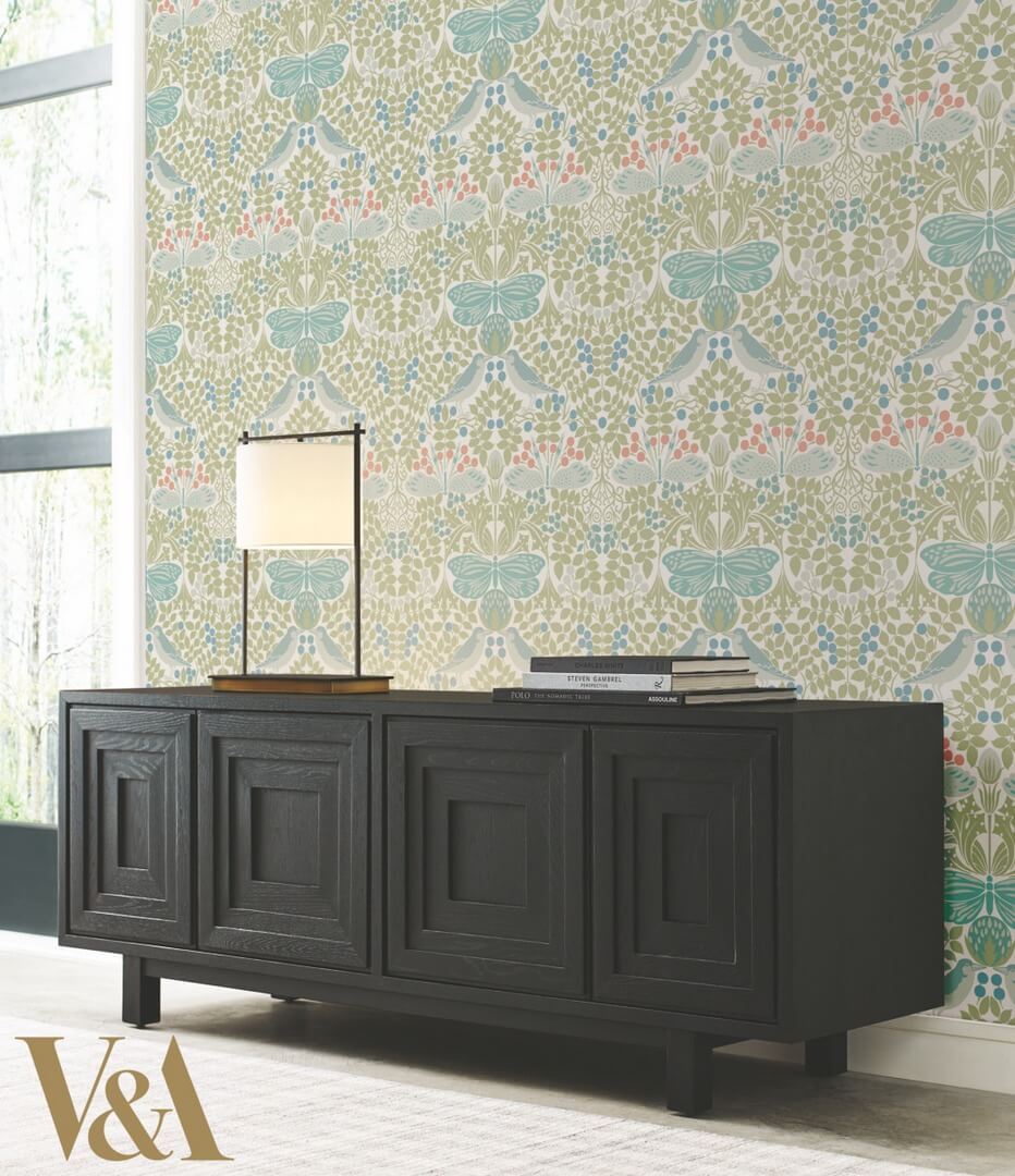 Tapeta botaniczny ogród York Wallcoverings AC9164 Butterfly Garden Art & Crafts