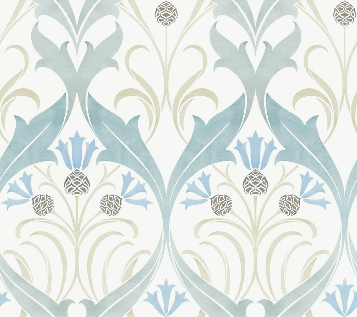 Tapeta liście i kwiaty bławatka York Wallcoverings AC9171 Pinecone Ribbon Art & Crafts