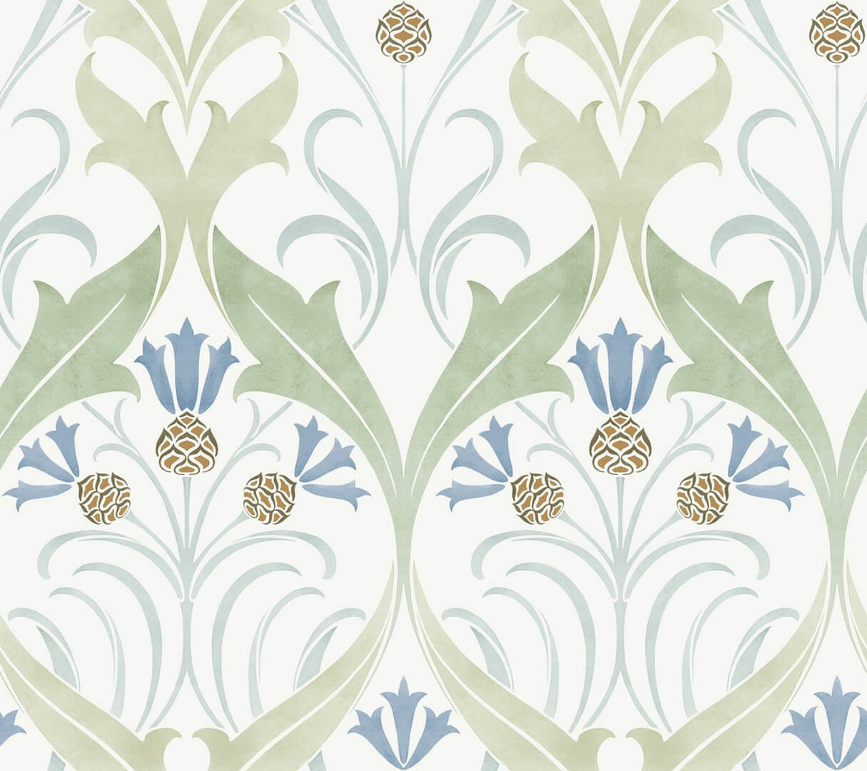 Tapeta liście i kwiaty bławatka York Wallcoverings AC9173 Pinecone Ribbon Art & Crafts