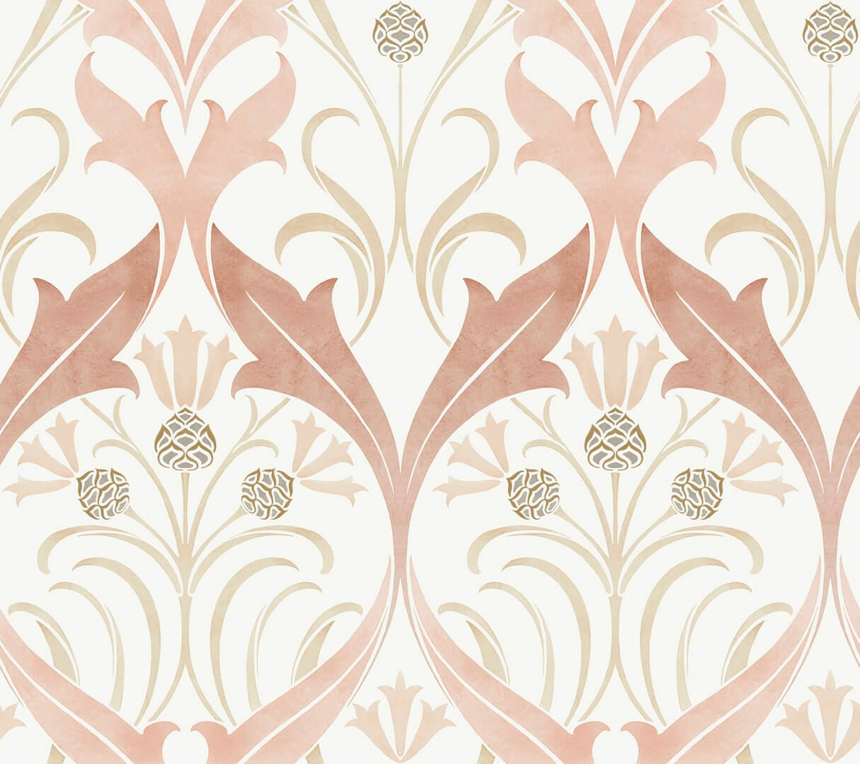 Tapeta liście i kwiaty bławatka York Wallcoverings AC9175 Pinecone Ribbon Art & Crafts