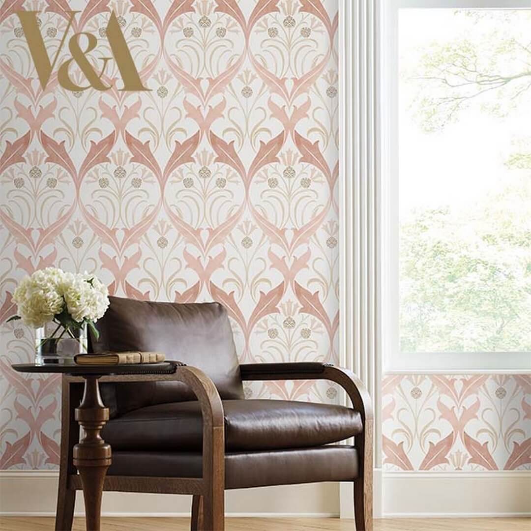 Tapeta liście i kwiaty bławatka York Wallcoverings AC9175 Pinecone Ribbon Art & Crafts
