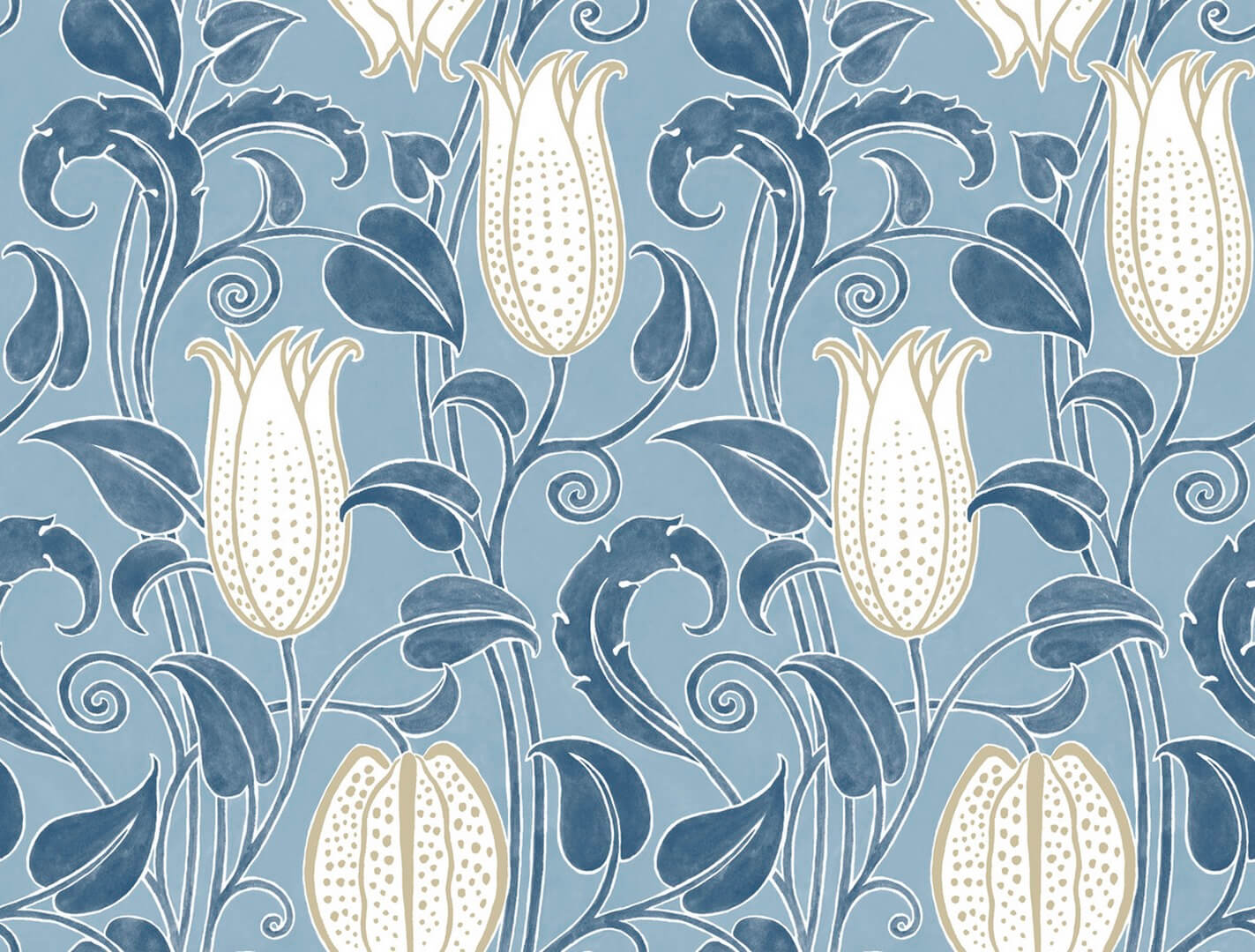 Tapeta florystyczna York Wallcoverings AC9205 Canterbury Bells Art & Crafts