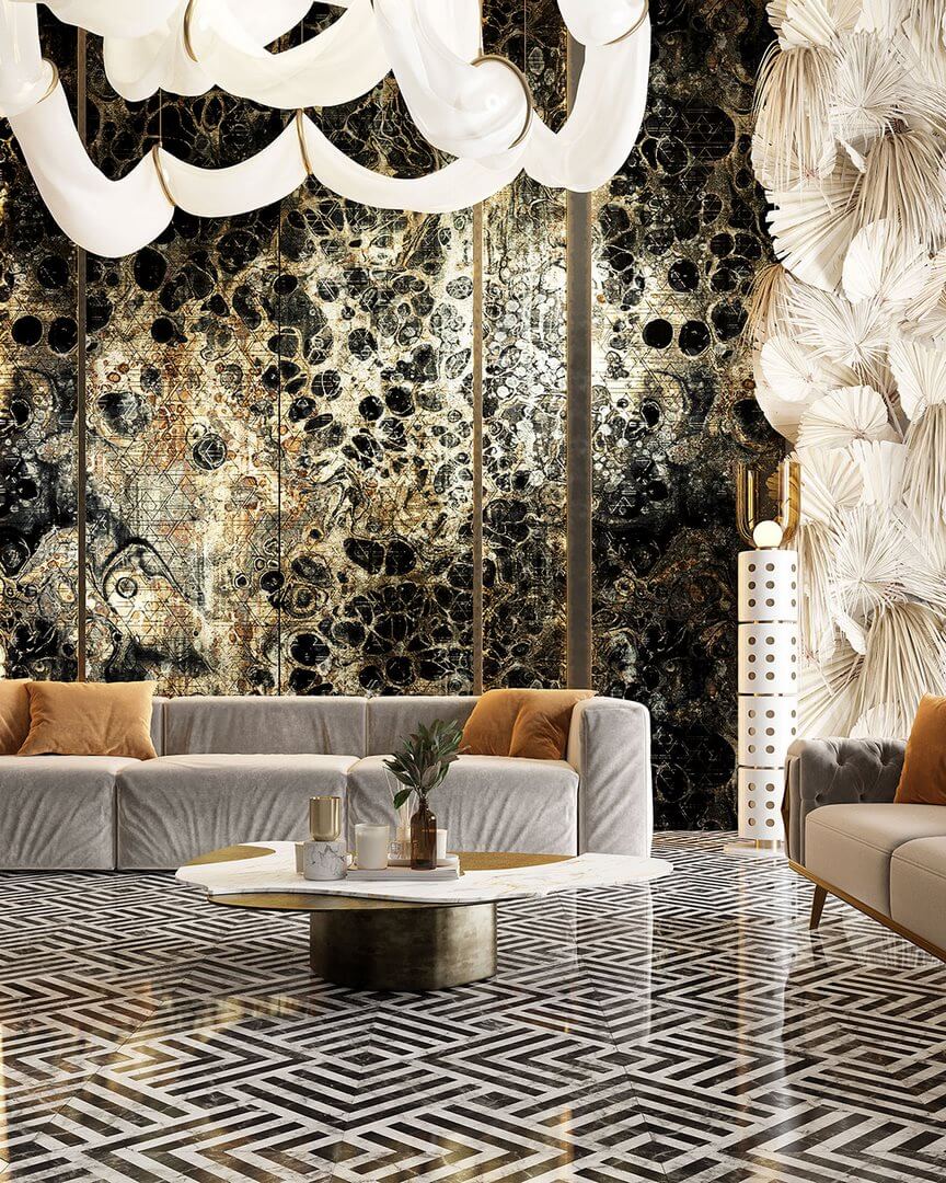 Fototapeta marmur Inkiostro Bianco FLUDITY INKOOOO2302 GoldenWall 2023