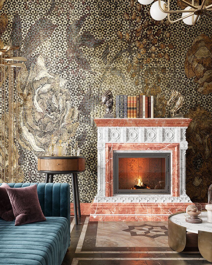 Fototapeta nowoczesne kwiaty Inkiostro Bianco GOLDEN VIBES INKMSEO2302 GoldenWall 2023