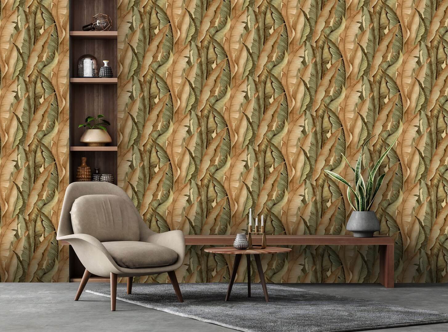 Tapeta liście bananowca Decoprint NHW1042 Malay Perla