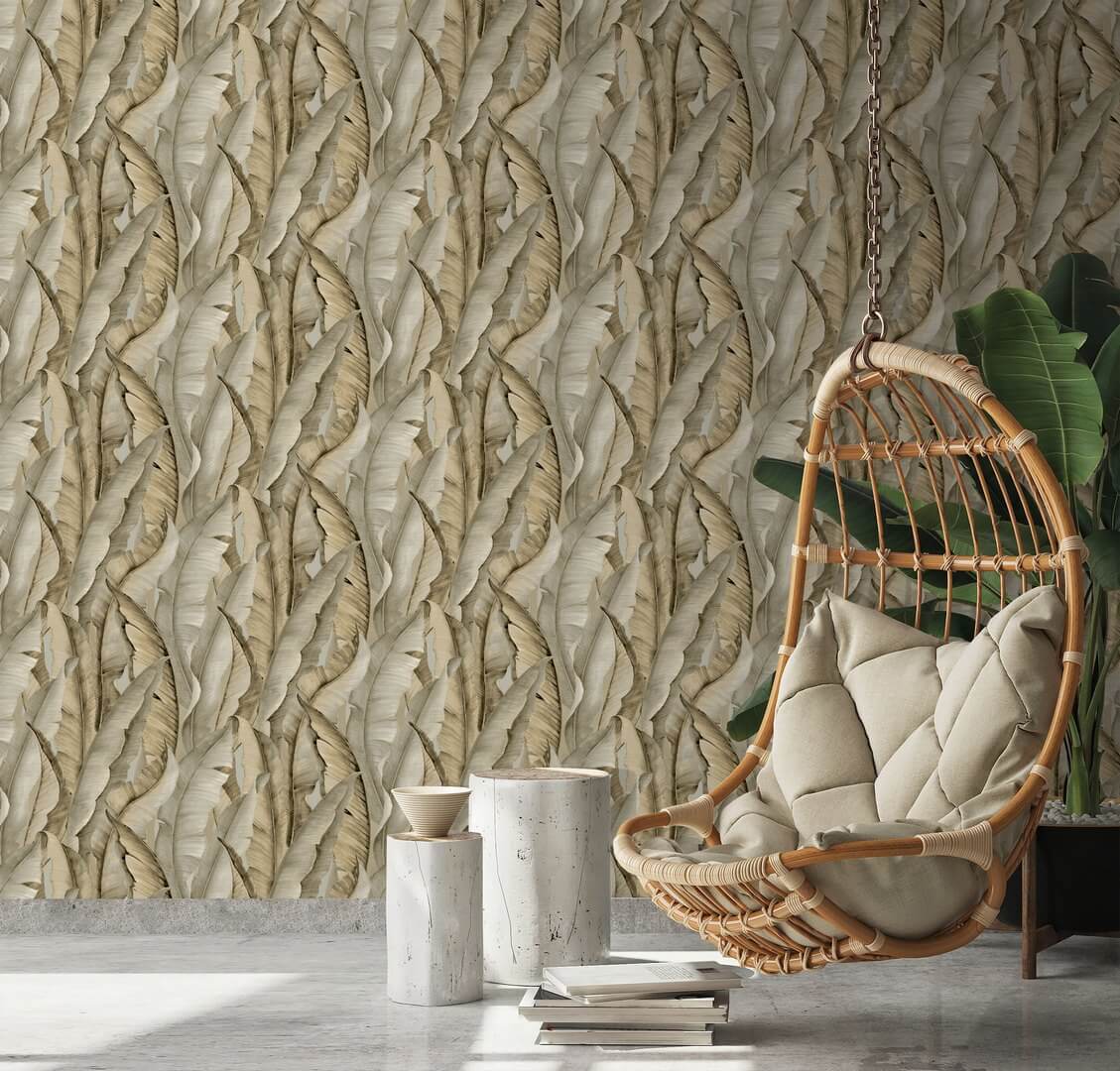 Tapeta liście bananowca Decoprint NHW1043 Malay Perla