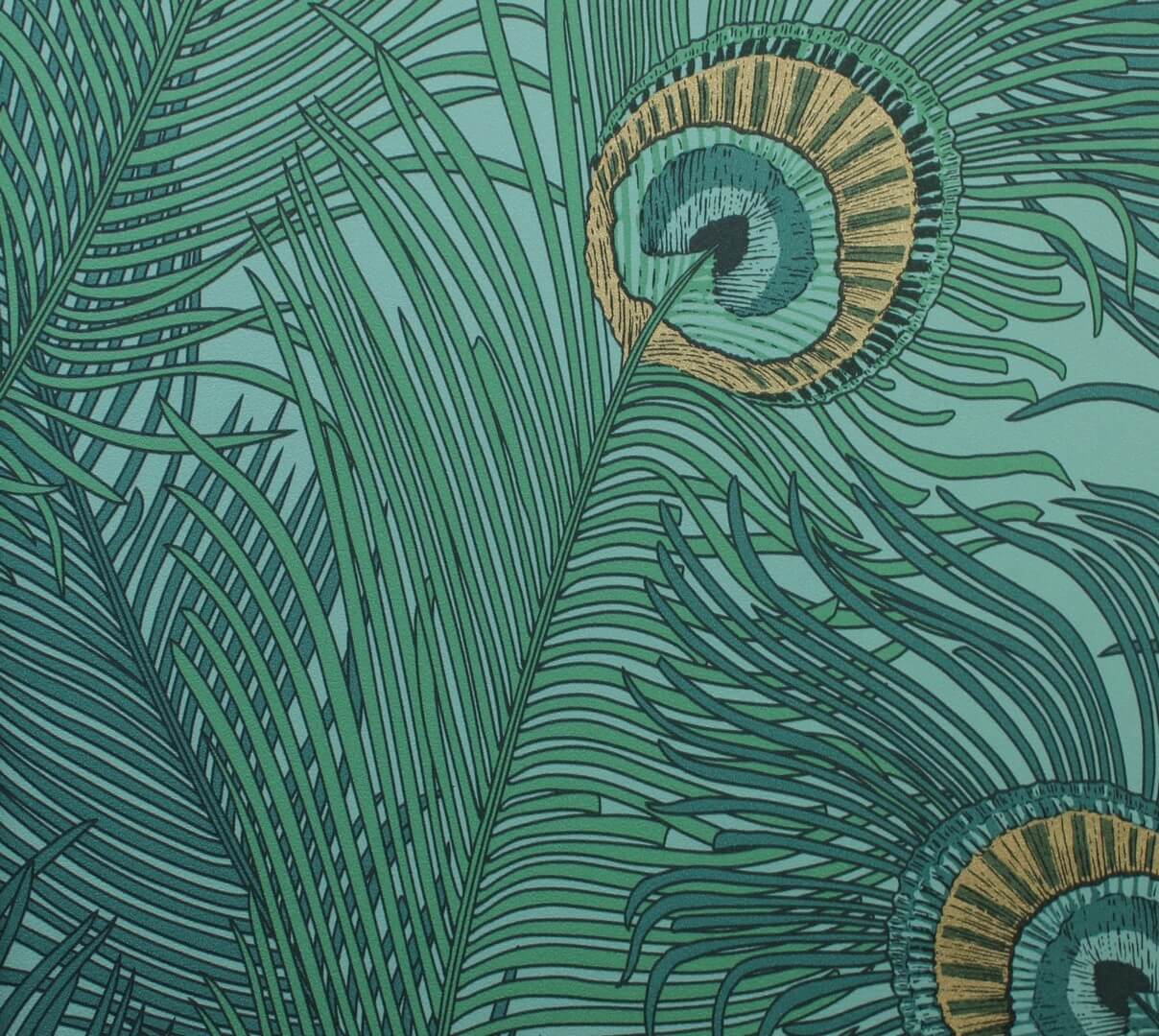 Tapeta pawie pióra Decoprint NHW1045 Descartes Perla