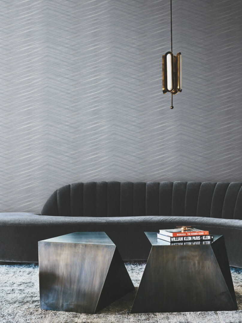 Tapeta zygzaki Chevron York Wallcoverings DT5051 Glistening Chevron After Eight
