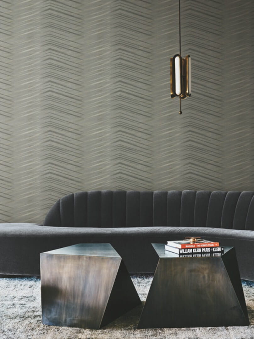 Tapeta zygzaki Chevron York Wallcoverings DT5052 Glistening Chevron After Eight