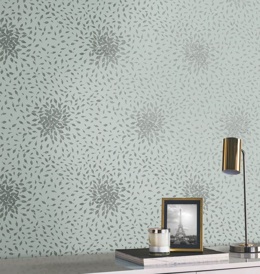 Tapeta drobne liście York Wallcoverings MD7101 Petite Leaves Modern Metals 2