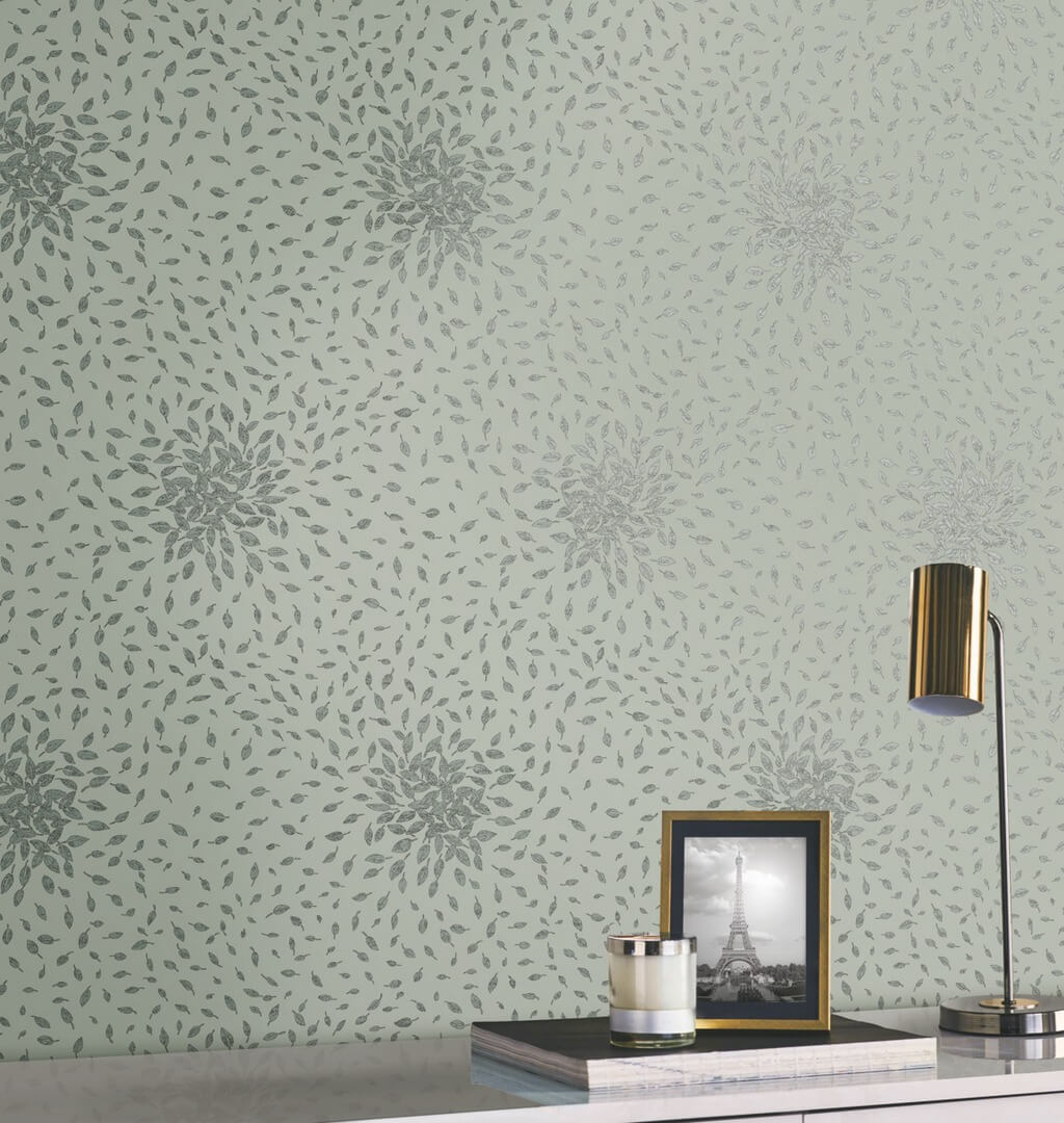 Tapeta drobne liście York Wallcoverings MD7104 Petite Leaves Modern Metals 2