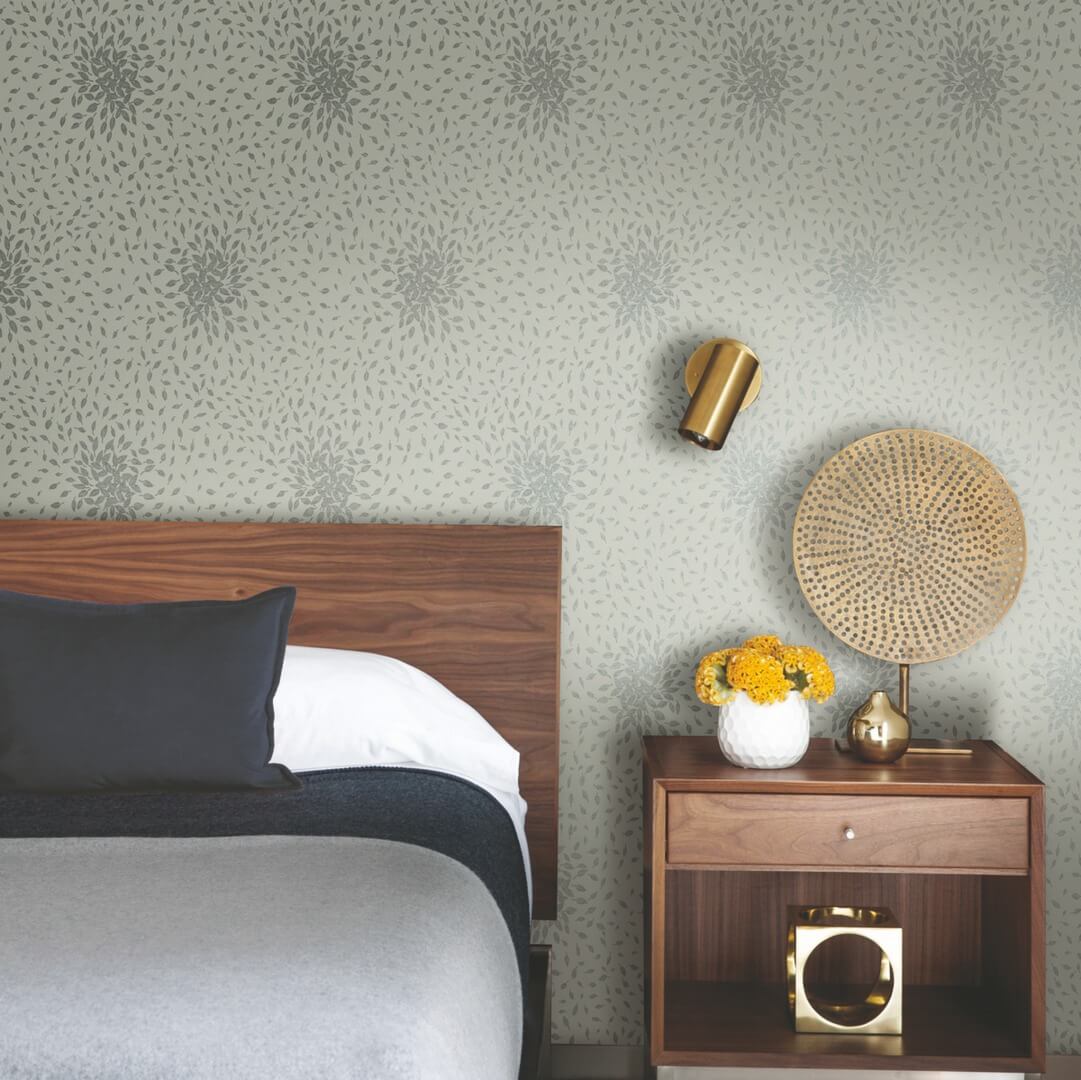 Tapeta drobne liście York Wallcoverings MD7104 Petite Leaves Modern Metals 2