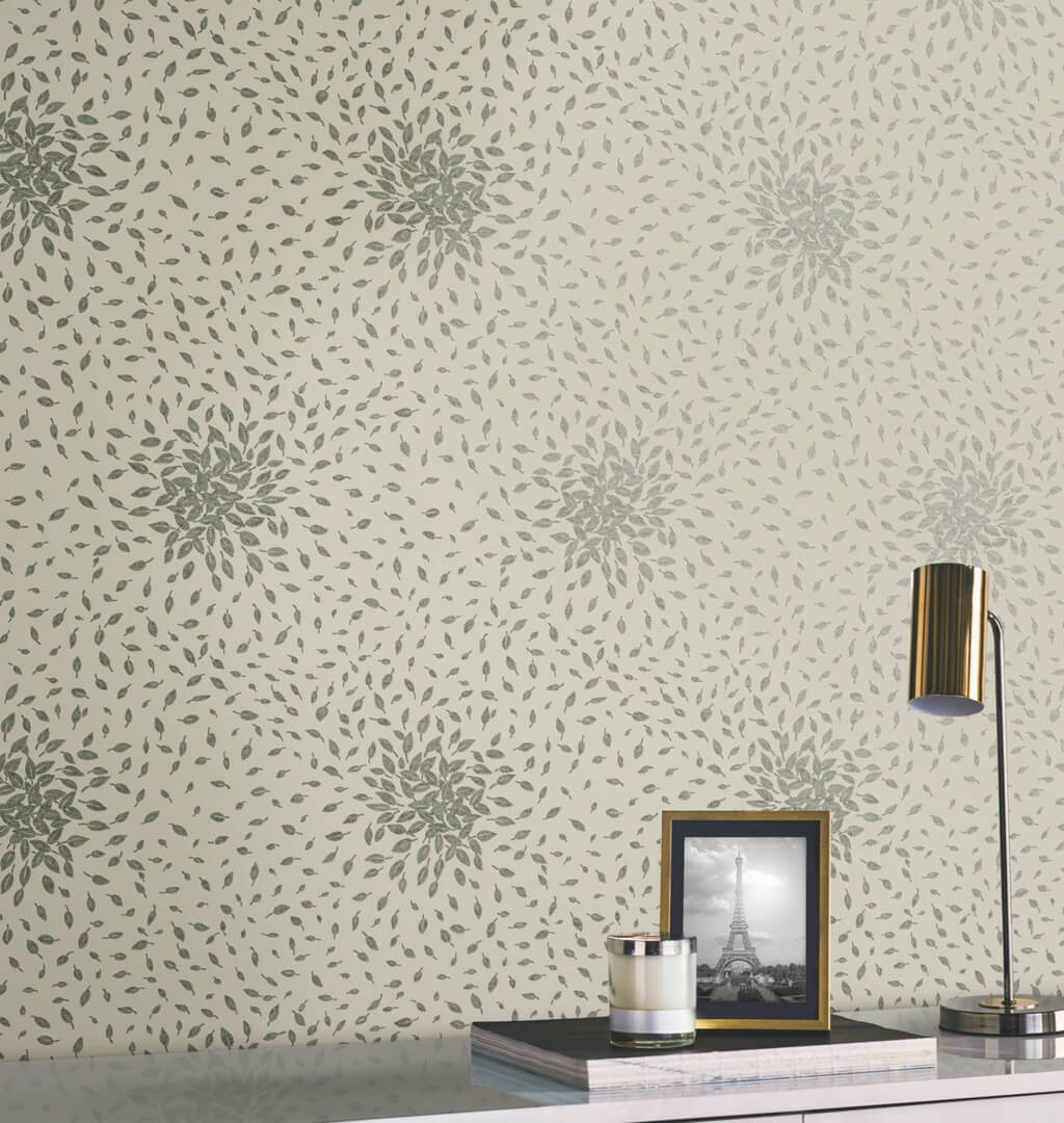 Tapeta drobne liście York Wallcoverings MD7105 Petite Leaves Modern Metals 2