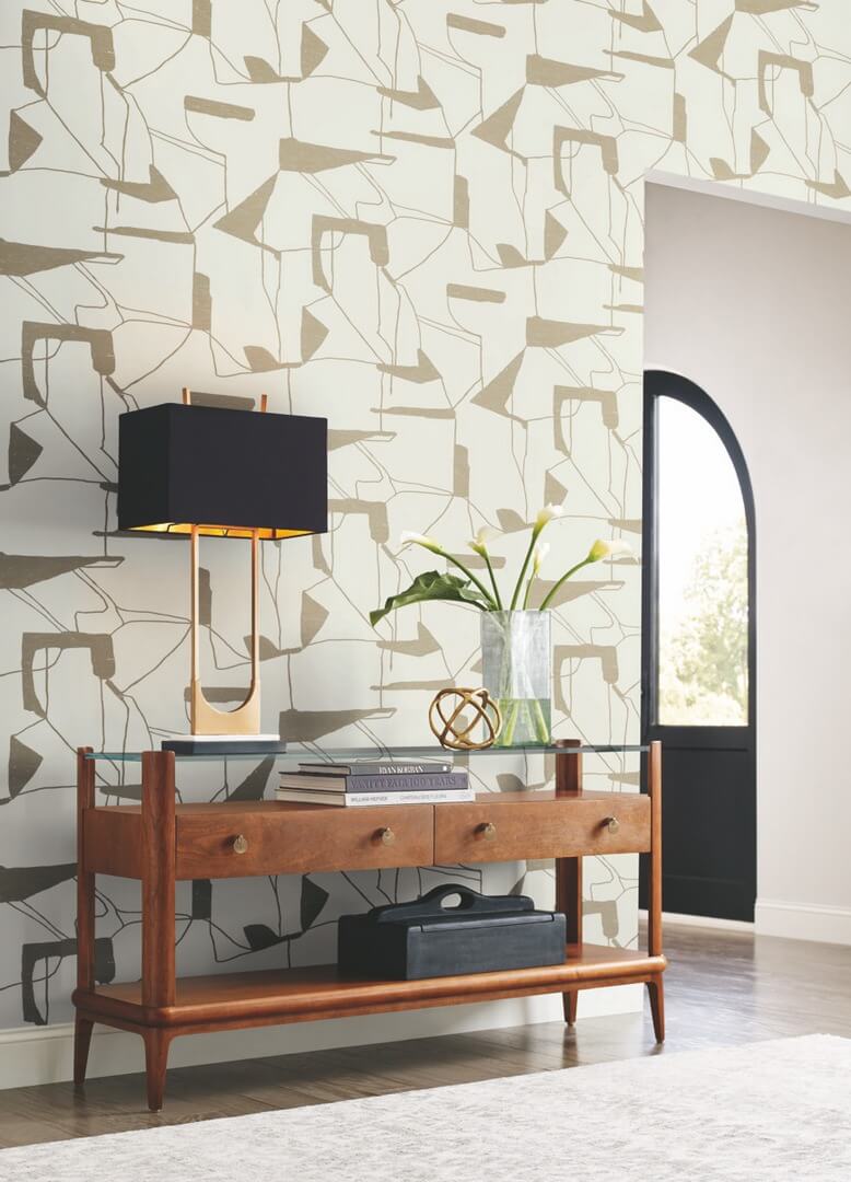 Tapeta abstrakcyjna geometria York Wallcoverings MD7113 Abstract Geo Modern Metals 2