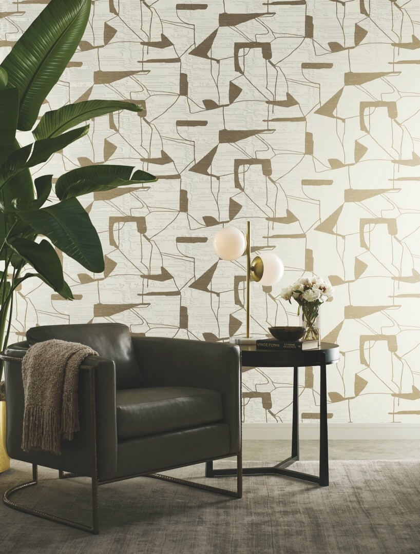 Tapeta abstrakcyjna geometria York Wallcoverings MD7113 Abstract Geo Modern Metals 2