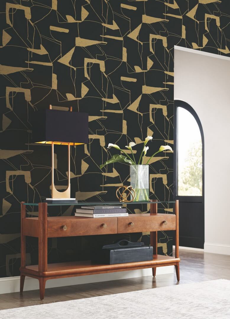 Tapeta abstrakcyjna geometria York Wallcoverings MD7115 Abstract Geo Modern Metals 2